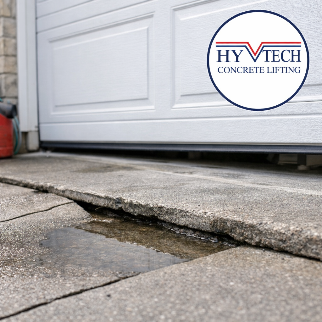 Why Driveways Sink Near the Garage Door (And Why It Gets Worse Fast)