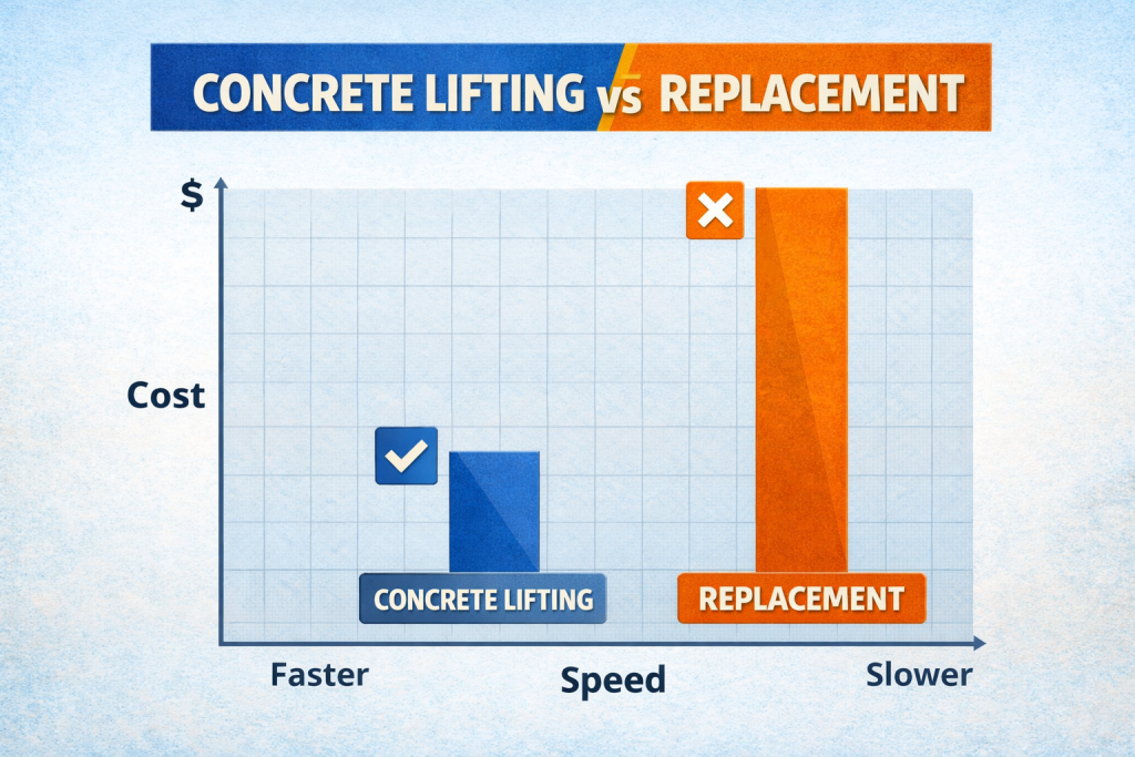 Concrete Lifting vs Replacement