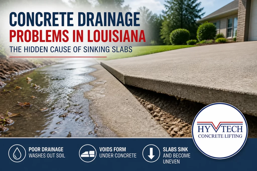 Concrete Drainage Problems in Louisiana: Why Slabs Sink and How to Prevent It